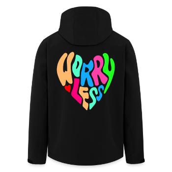 Worry less is the advice # - Men’s Recycled Softshell Jacket by Stanley/Stella - black - Back - AI Model Male 185 light (185cm)