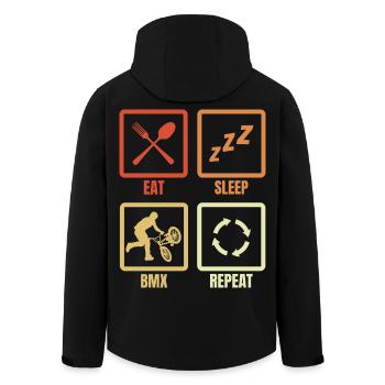 BMX Routine - Men’s Recycled Softshell Jacket by Stanley/Stella - black - Back - AI Model Male 185 light (185cm)
