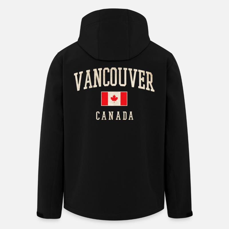 Vancouver Canada Drapeau Chemise - Veste softshell homme en polyester recyclé Stanley/Stella - noir