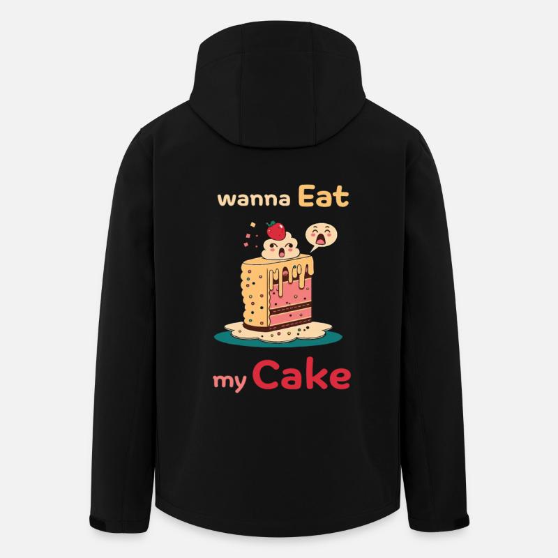 Cheeky cake fun design - Men’s Recycled Softshell Jacket by Stanley/Stella - black