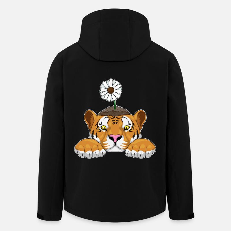 Tiger Gänseblümchen - Recycelte Männer Softshell-Jacke von Stanley/Stella - Schwarz
