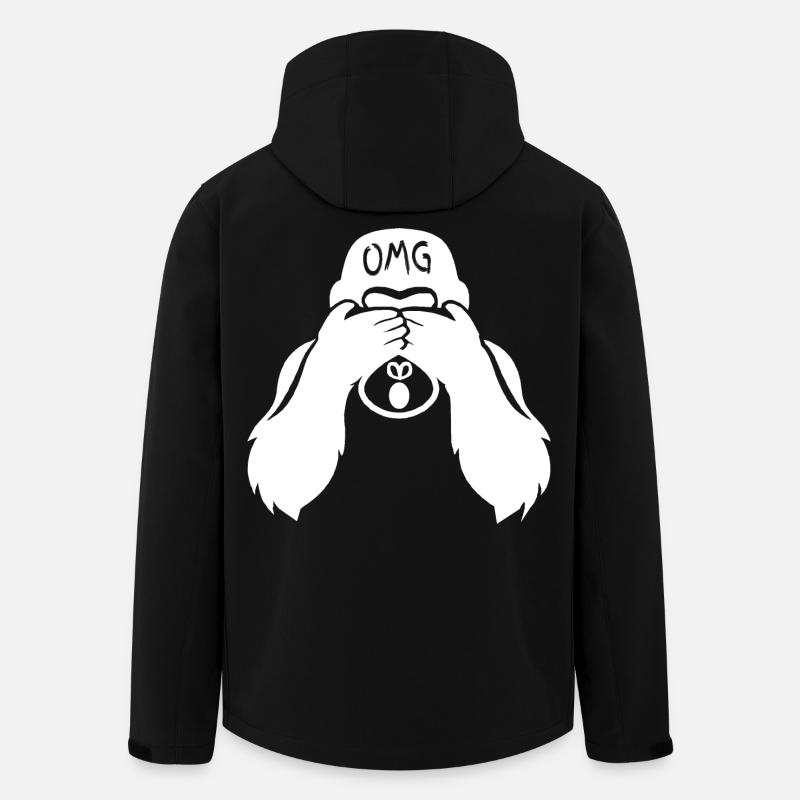 Funny Monkey OMG Oh my god - Men’s Recycled Softshell Jacket by Stanley/Stella - black