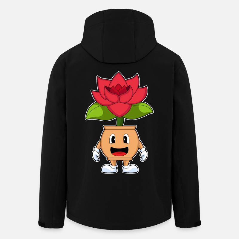 Fleurs roses en pot de fleurs - Veste softshell homme en polyester recyclé Stanley/Stella - noir