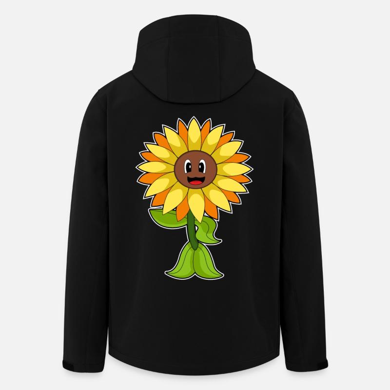 Funny Sunflower - Men’s Recycled Softshell Jacket by Stanley/Stella - black