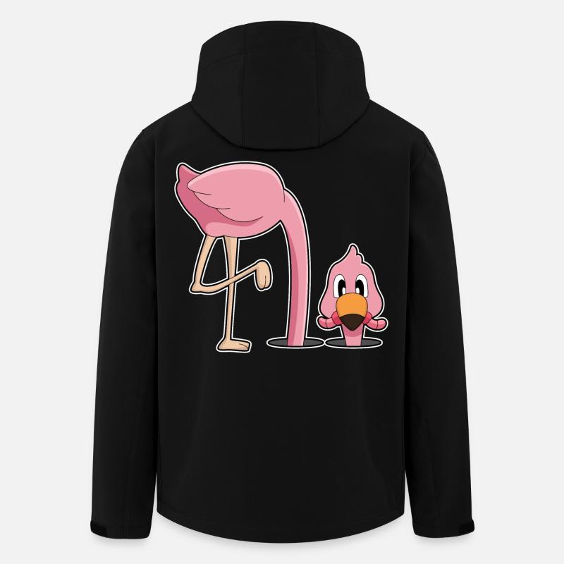 Lustiger Flamingo - Recycelte Männer Softshell-Jacke von Stanley/Stella - Schwarz
