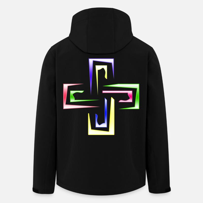 Neon Prism Frames abstraktes Logo - Recycelte Männer Softshell-Jacke von Stanley/Stella - Schwarz