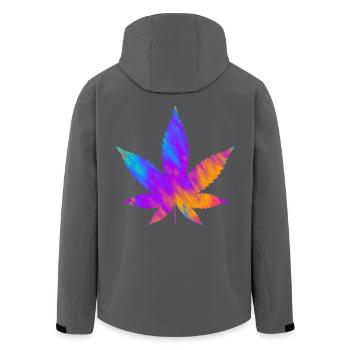 Cannabis Leaf | Hemp Leaf Colorful - Men’s Recycled Softshell Jacket by Stanley/Stella - black - Back - AI Model Male 185 light (185cm)