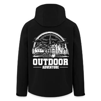 Outdoor Adventure – Camper Mountain Badge - Men’s Recycled Softshell Jacket by Stanley/Stella - black - Back - AI Model Male 185 light (185cm)