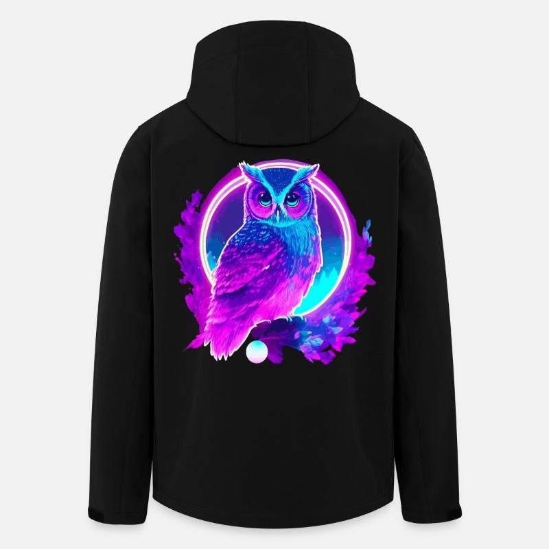 Owl Neon Moon Synthwave - Veste softshell homme en polyester recyclé Stanley/Stella - noir