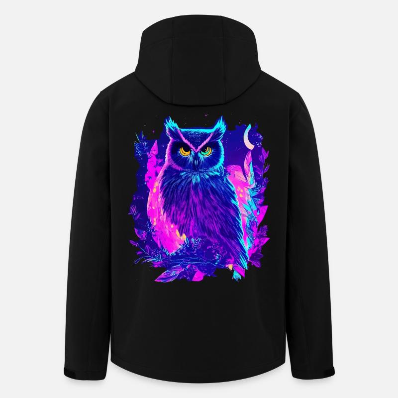 Neon Glowing Owl Synthwave - Veste softshell homme en polyester recyclé Stanley/Stella - noir