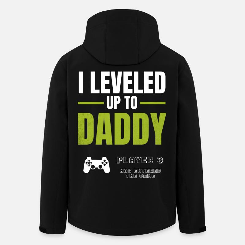 Level Up Daddy – Gamer Väterdesign - Recycelte Männer Softshell-Jacke von Stanley/Stella - Schwarz