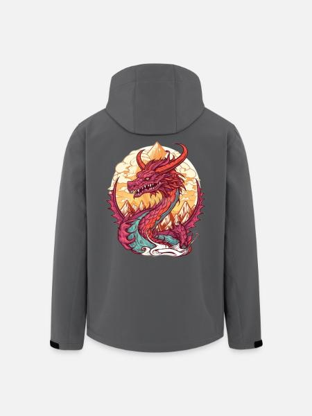 Volcanic Dragon Sunrise - Men’s Recycled Softshell Jacket by Stanley/Stella - black