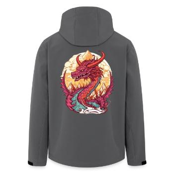 Dragon volcanique lever du soleil - Veste softshell homme en polyester recyclé Stanley/Stella - charbon - Dos - AI Model Male 185 light (185cm)