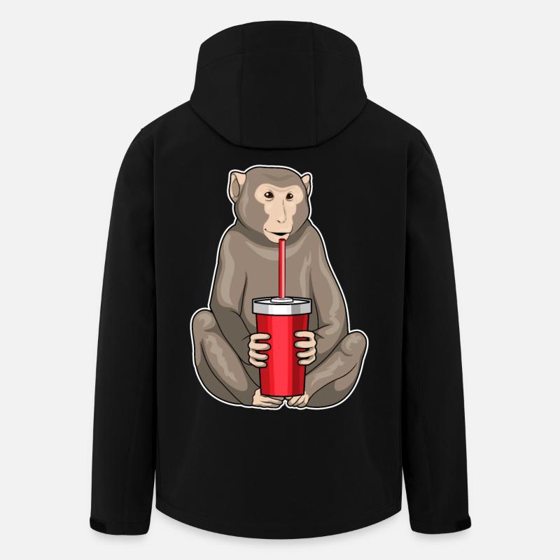 Affe Trinkbecher - Recycelte Männer Softshell-Jacke von Stanley/Stella - Schwarz