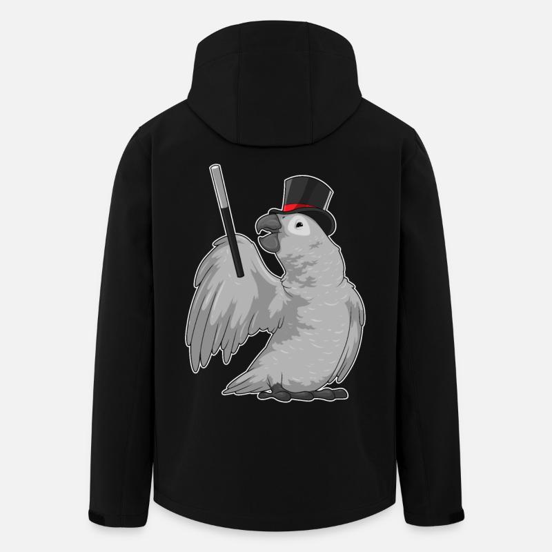 Baguette magique perroquet - Veste softshell homme en polyester recyclé Stanley/Stella - noir