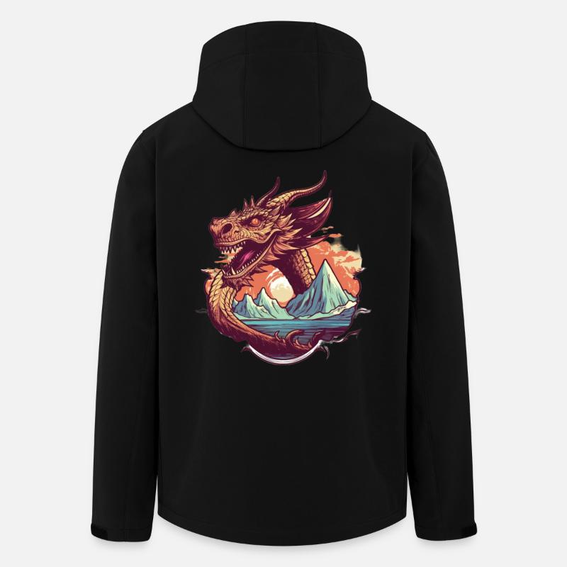 Legendary dragon dream with mountain panorama - Men’s Recycled Softshell Jacket by Stanley/Stella - black
