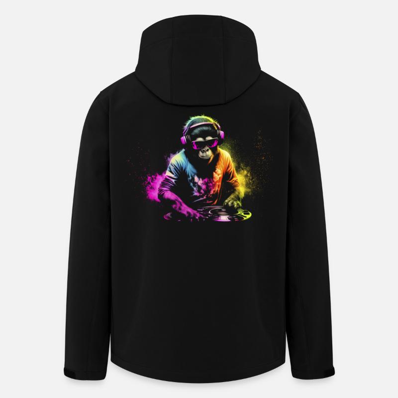 DJ Affe mit Kopfhörer und Sonnenbrille Geschenk - Recycelte Männer Softshell-Jacke von Stanley/Stella - Schwarz
