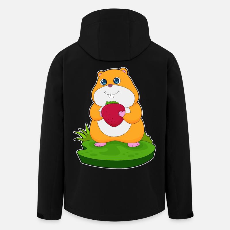 Hamster Strawberry - Men’s Recycled Softshell Jacket by Stanley/Stella - black