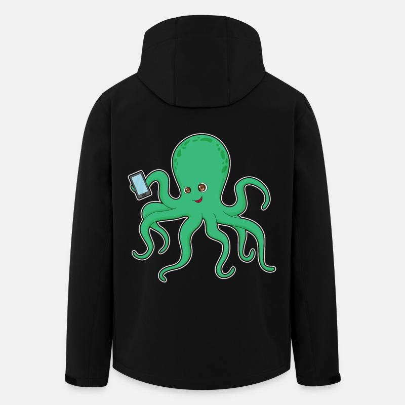 Octopus Smartphone - Men’s Recycled Softshell Jacket by Stanley/Stella - black
