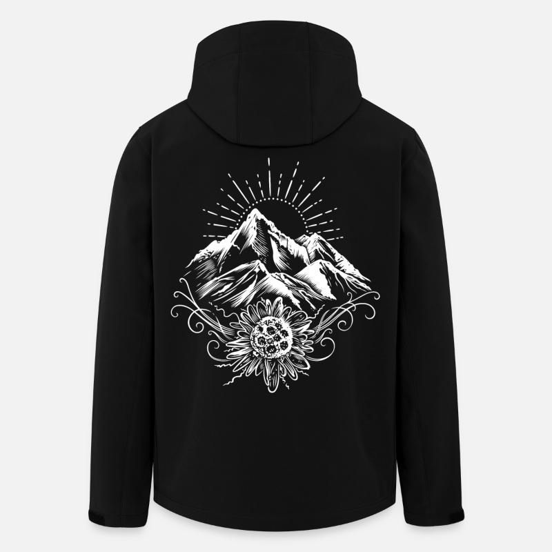Wandern Berge Edelweiss - Recycelte Männer Softshell-Jacke von Stanley/Stella - Schwarz