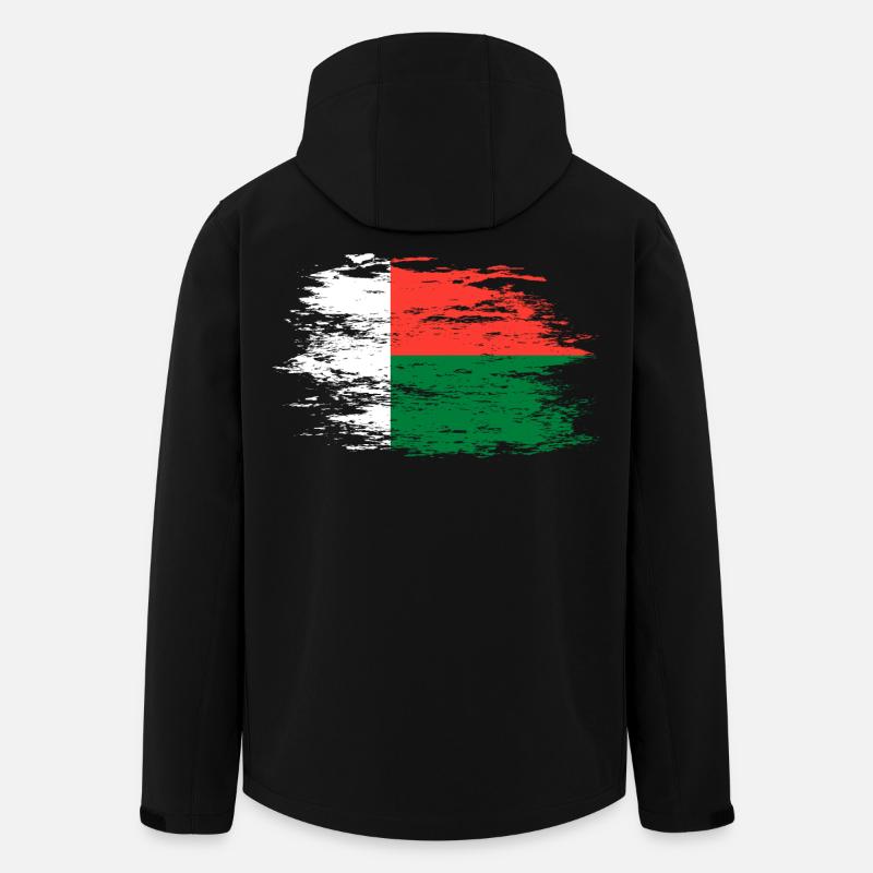 Drapeau de Madagascar utilisé - Veste softshell homme en polyester recyclé Stanley/Stella - noir