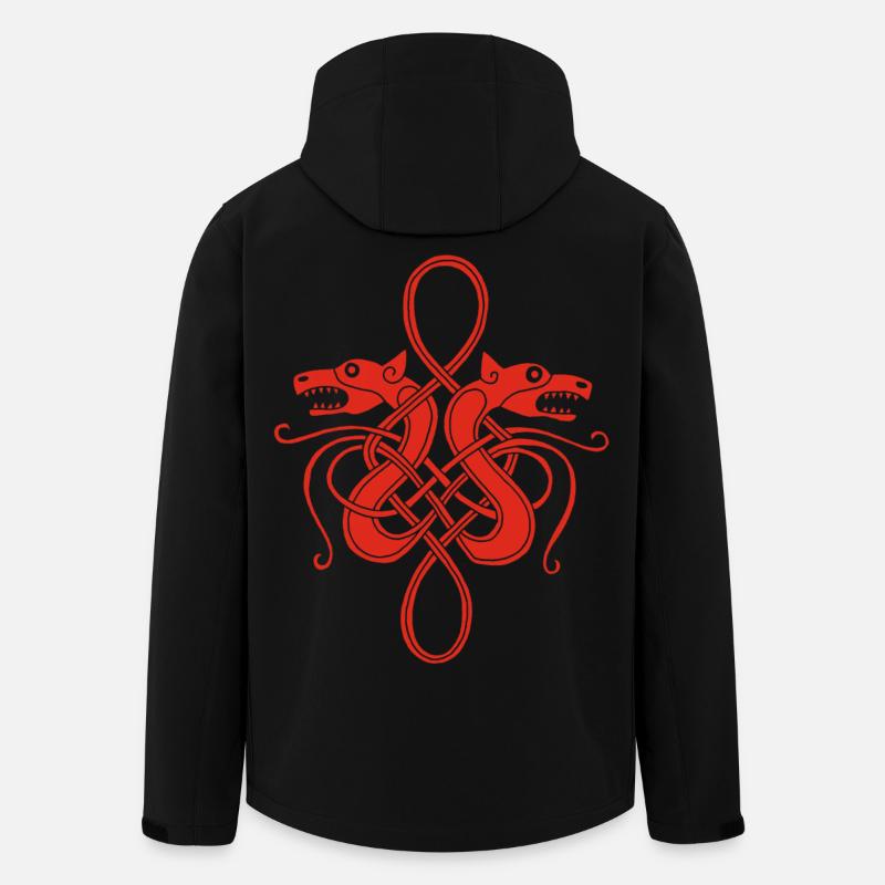 Rote Wikinger-Hydra - Recycelte Männer Softshell-Jacke von Stanley/Stella - Schwarz