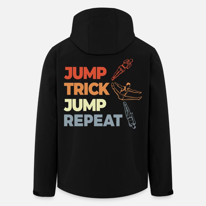 Trampolinspringen Vintage Look - Recycelte Männer Softshell-Jacke von Stanley/Stella - Schwarz