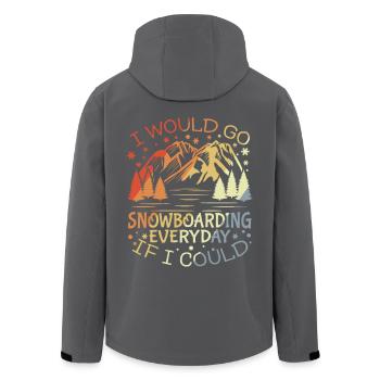 Motivation des snowboarders - Veste softshell homme en polyester recyclé Stanley/Stella - noir - Dos - AI Model Male 185 light (185cm)