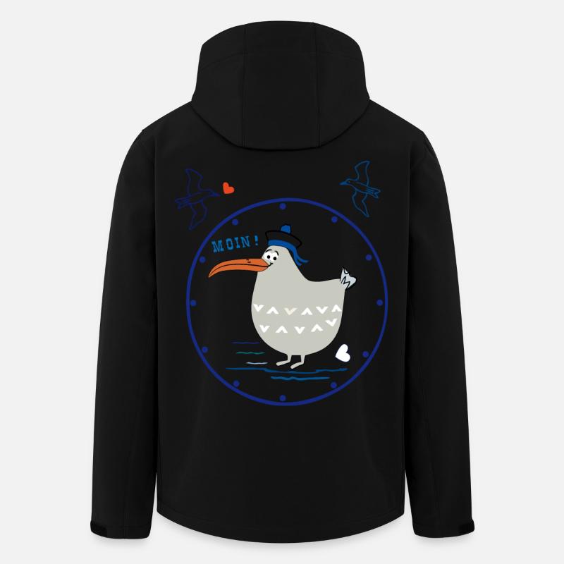 Moin, maritim, Möwe - Recycelte Männer Softshell-Jacke von Stanley/Stella - Schwarz