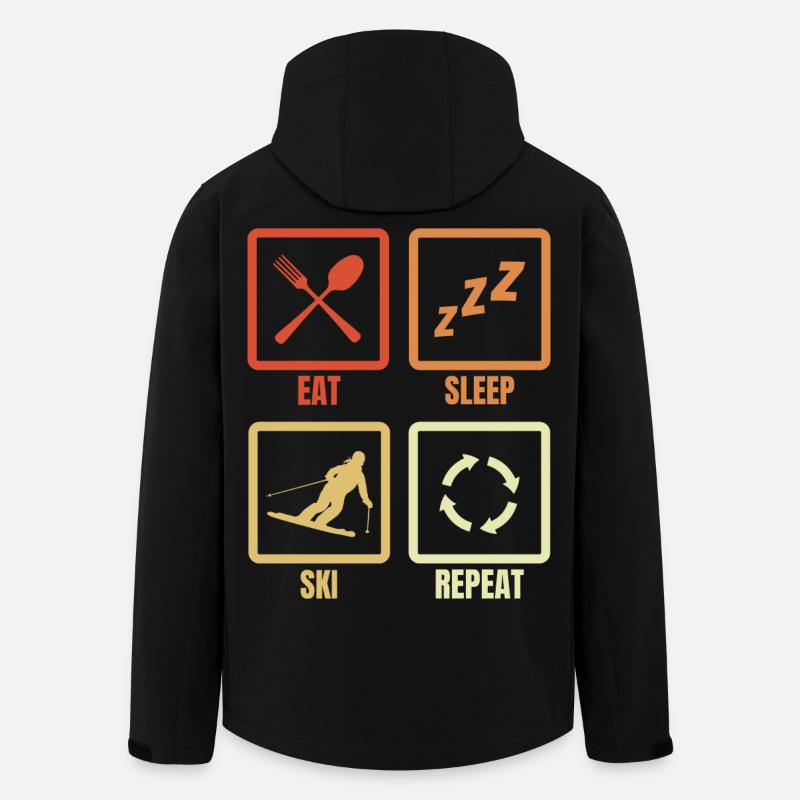 Manger, dormir, skier, répéter - Veste softshell homme en polyester recyclé Stanley/Stella - noir