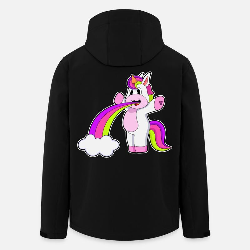 Einhorn Regenbogen Wolken - Recycelte Männer Softshell-Jacke von Stanley/Stella - Schwarz