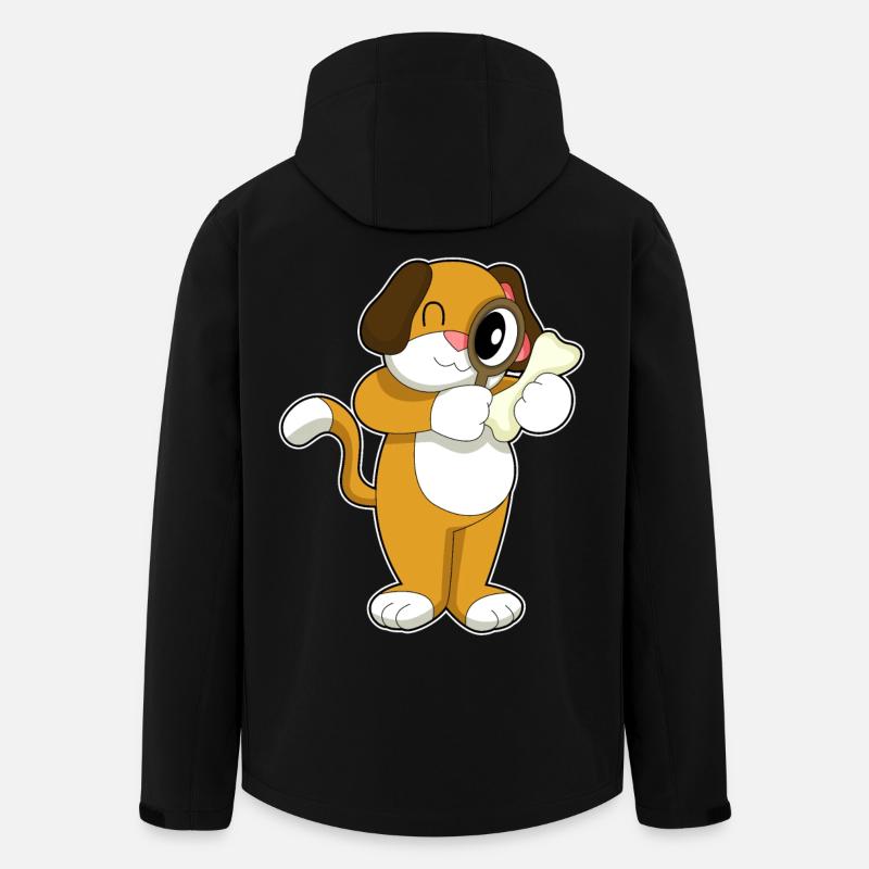 Loupe détective canine - Veste softshell homme en polyester recyclé Stanley/Stella - noir