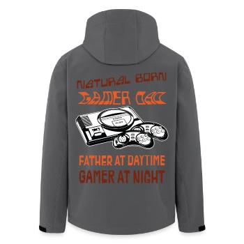 Gamer Dad Unique gift idea for dad - Men’s Recycled Softshell Jacket by Stanley/Stella - black - Back - AI Model Male 185 light (185cm)