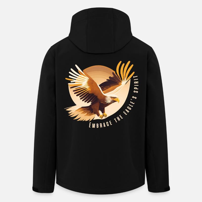 Eagle Soaring with Inspirational Quote - Men’s Recycled Softshell Jacket by Stanley/Stella - black
