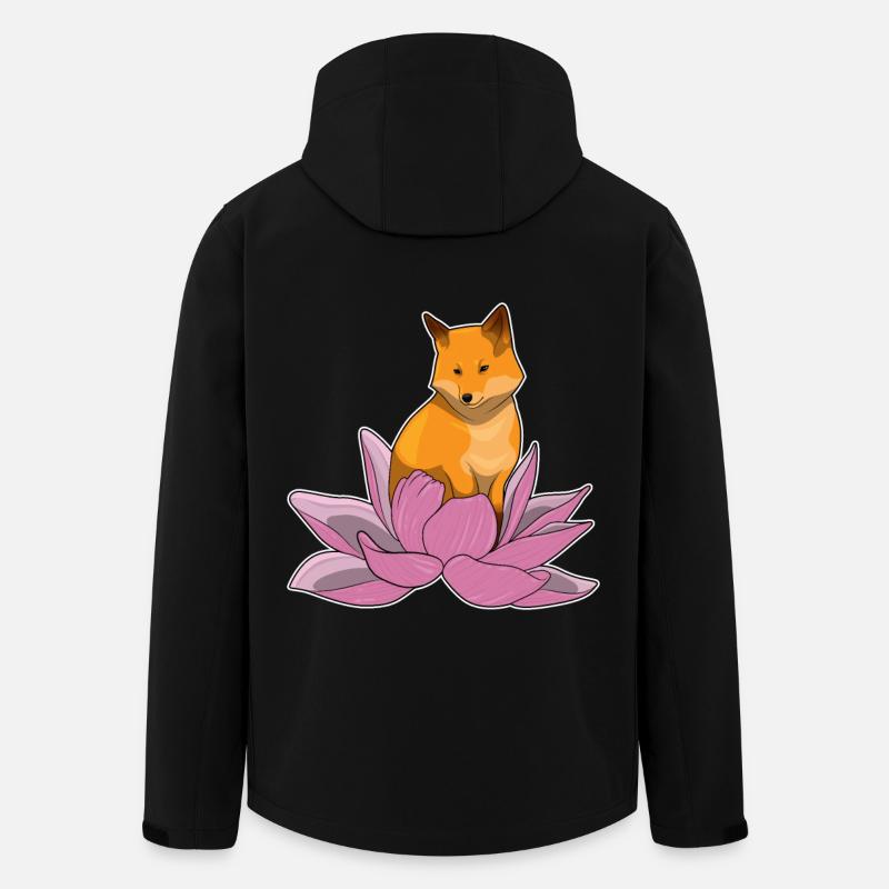 Fuchs Lotusblume - Recycelte Männer Softshell-Jacke von Stanley/Stella - Schwarz