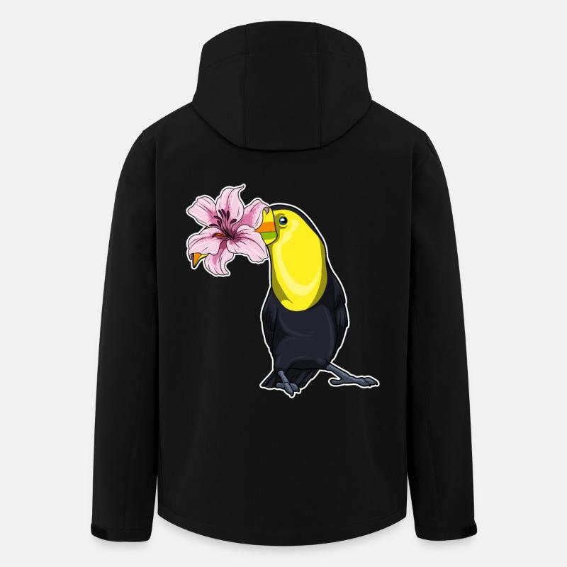 Toucan Fleurs de lys - Veste softshell homme en polyester recyclé Stanley/Stella - noir