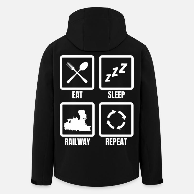 Eat Sleep Train Repeat - Men’s Recycled Softshell Jacket by Stanley/Stella - black