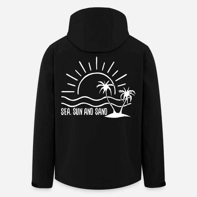 Mer, soleil et sable (blanc) - Veste softshell homme en polyester recyclé Stanley/Stella - noir