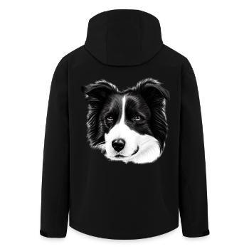 Shorthair Border Collie Herding Dog - Men’s Recycled Softshell Jacket by Stanley/Stella - black - Back - AI Model Male 185 light (185cm)
