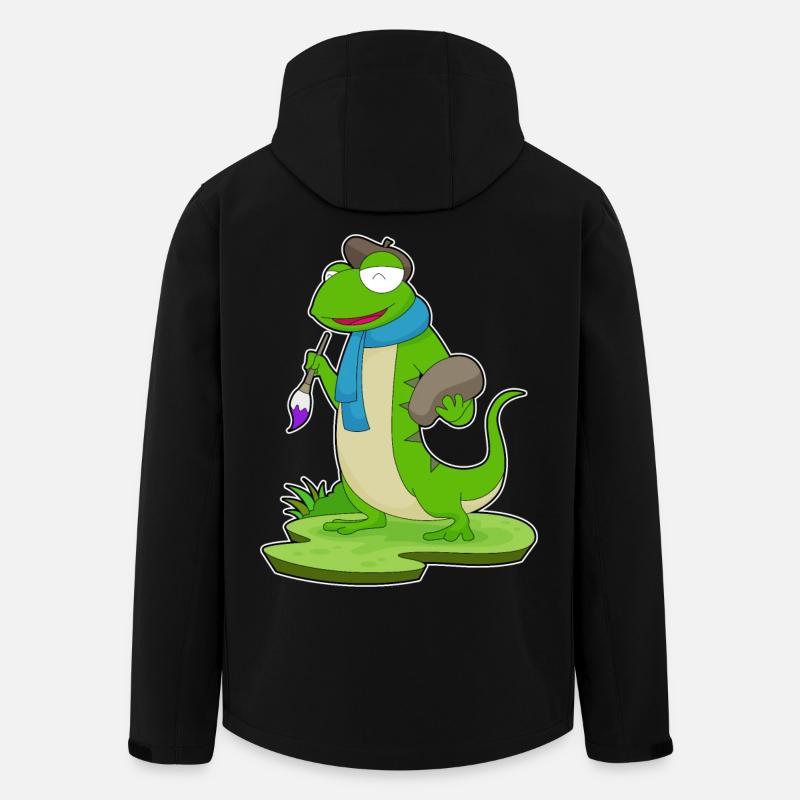 Lizard Painter Brush Painting - Men’s Recycled Softshell Jacket by Stanley/Stella - black