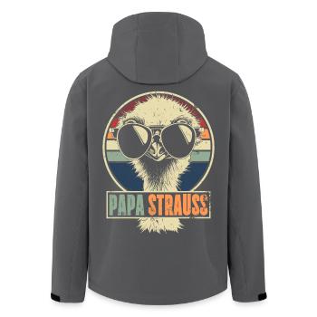 Papa Strauss Retro Emu Laufvogel Sonnenbrille - Recycelte Männer Softshell-Jacke von Stanley/Stella - Schwarz - Hinten - AI Model Male 185 light (185cm)