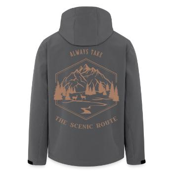 Prenez toujours la route panoramique - Amoureux de la nature - Veste softshell homme en polyester recyclé Stanley/Stella - noir - Dos - AI Model Male 185 light (185cm)