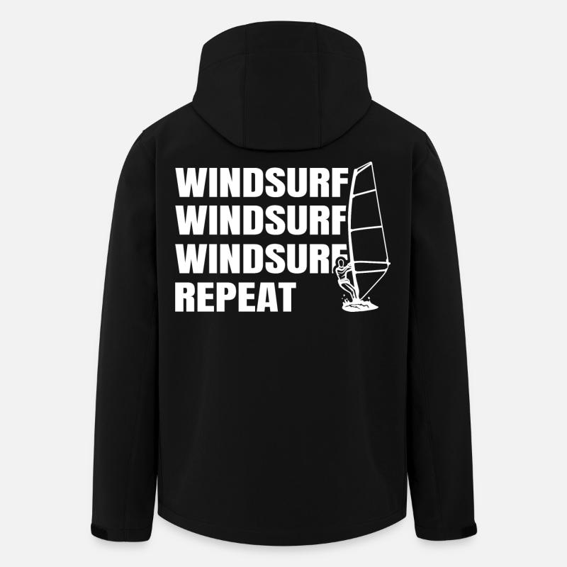 Windsurfing - Men’s Recycled Softshell Jacket by Stanley/Stella - black