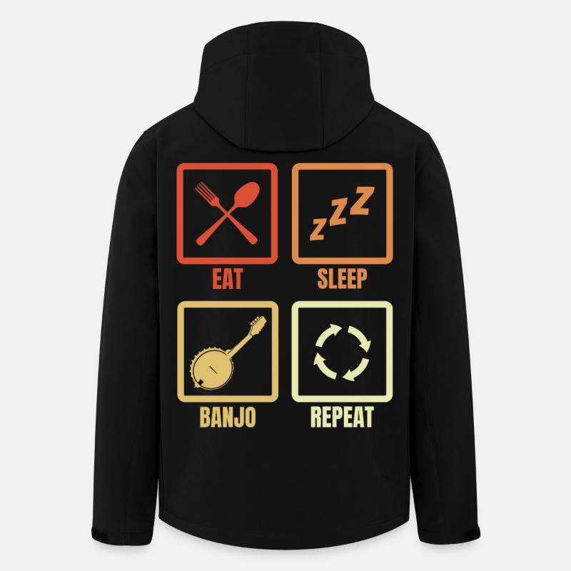 Eat Sleep Banjo Repeat - Men’s Recycled Softshell Jacket by Stanley/Stella - black