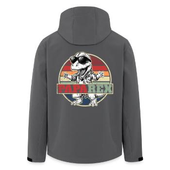 Papa Rex Dinosaure Rétro Dino Cadeau de fête des pères - Veste softshell homme en polyester recyclé Stanley/Stella - noir - Dos - AI Model Male 185 light (185cm)