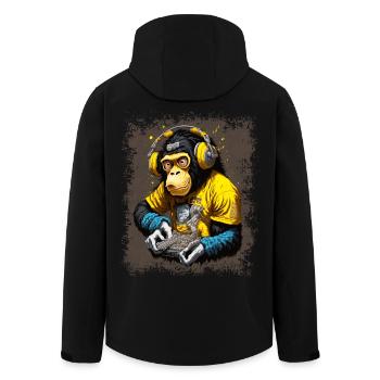 DJ Monkey - Men’s Recycled Softshell Jacket by Stanley/Stella - black - Back - AI Model Male 185 light (185cm)