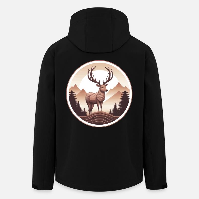 Deer Forest and Mountains - Men’s Recycled Softshell Jacket by Stanley/Stella - black