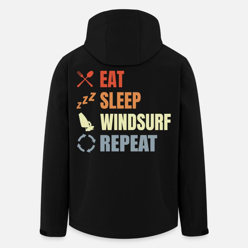 Windsurfer Routine - Recycelte Männer Softshell-Jacke von Stanley/Stella - Schwarz