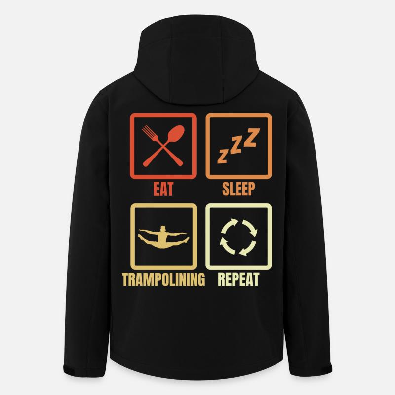 Eat Sleep Trampoline Repeat - Recycelte Männer Softshell-Jacke von Stanley/Stella - Schwarz
