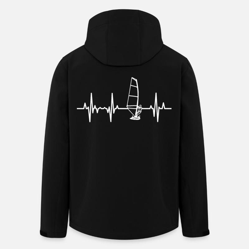 Windsurfer Herzschlag EKG - Recycelte Männer Softshell-Jacke von Stanley/Stella - Schwarz